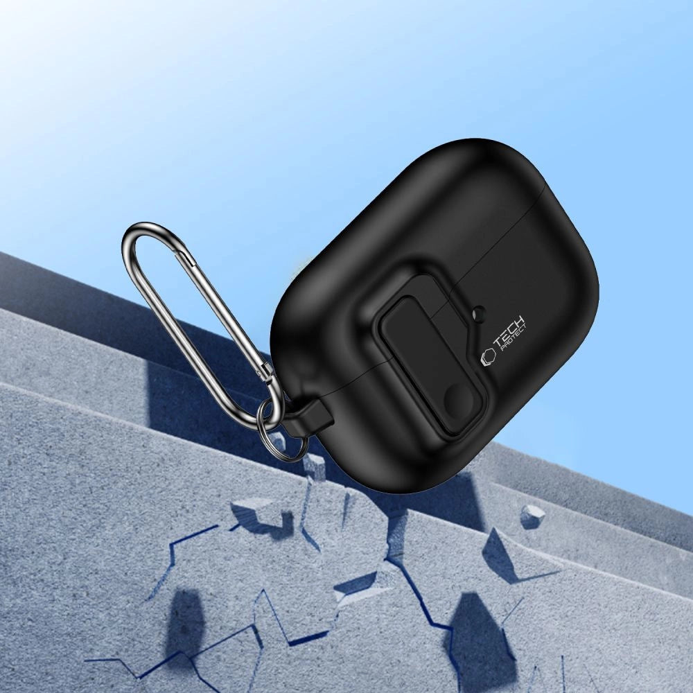 Tech-Protect Slim Hook Case with Carabiner for Apple AirPods Pro 1 / 2 - Black