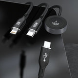 Apple Watch Dudao A12Max + PD 100W 3in1 oplader Kabel: USB-C Lightning 1,2 m - sort