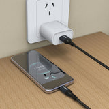 Dudao L3ST USB-A - USB-C 5A Kabel 1,2 m Flettet - sort