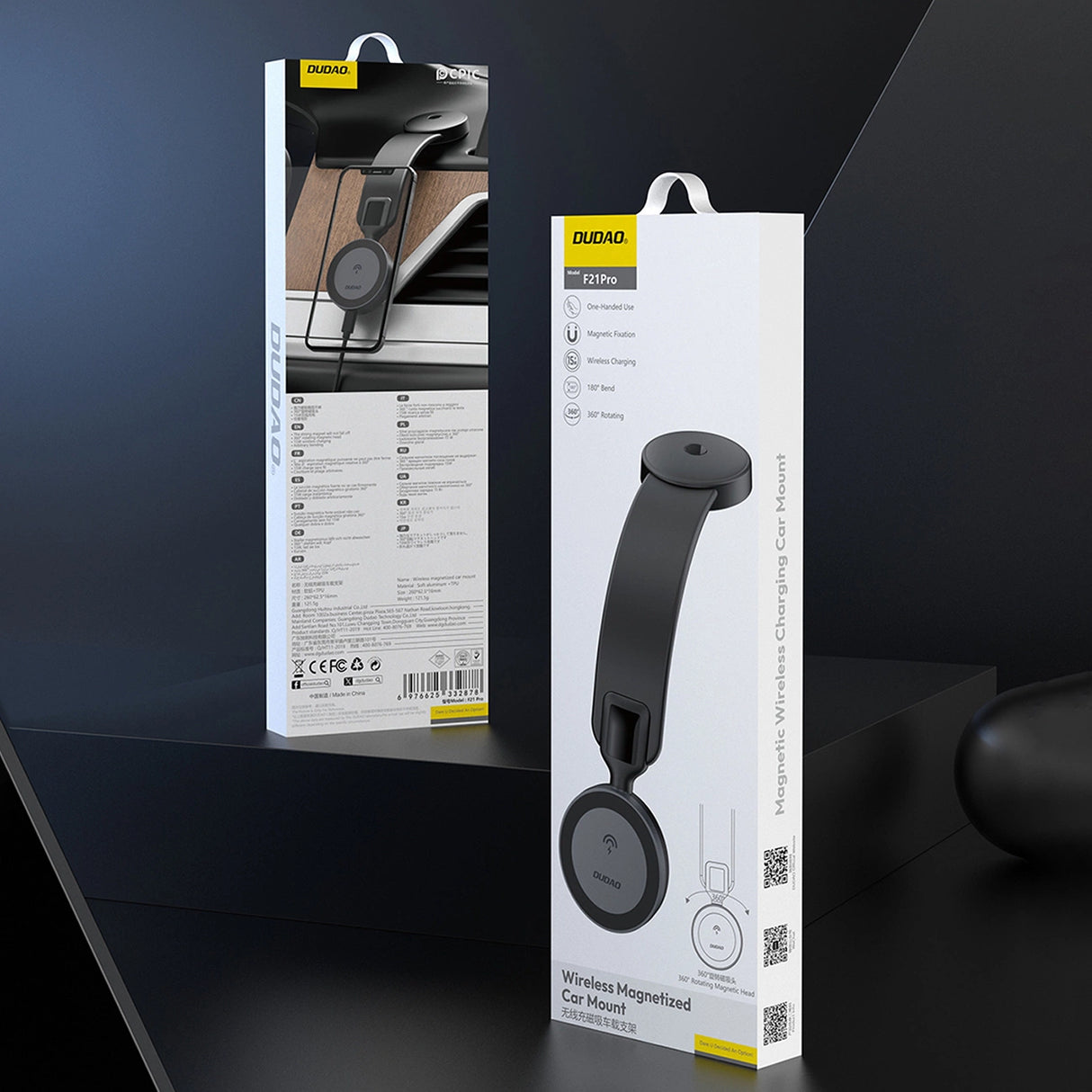 Dudao F21 Pro 15W MagSafe induktiv biloplader - sort