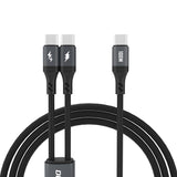 Dudao L3F 2in1 kabel 100W 1,2m 2 x USB-C - sort