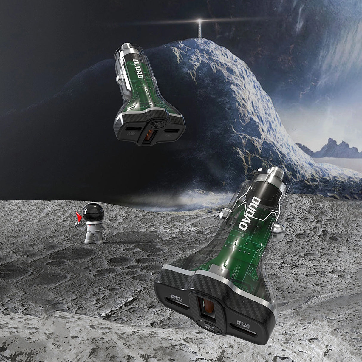 Dudao R78 78W Biloplader USB-C PD / 2xUSB-A QC - sort