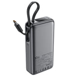 Acefast M7-10000 PD30W Powerbank med indbygget kabel - sort