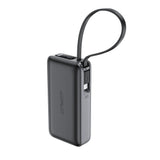 Acefast M7-10000 PD30W Powerbank med indbygget kabel - sort