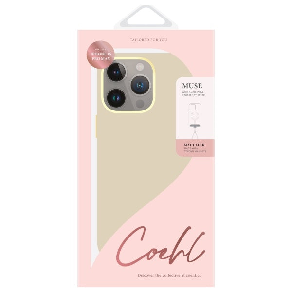 Uniq Coehl Muse Magnetisk opladningsfodral til iPhone 16 Pro Max - Beige