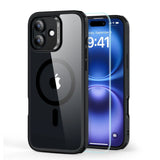 ESR Classic Hybrid Halolock MagSafe Case Set + Hæmt glas til iPhone 16 - Klar med sort ramme