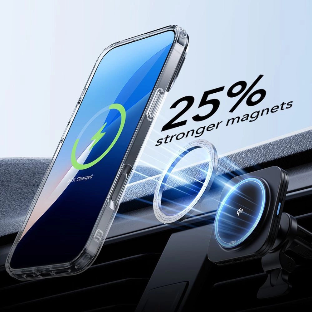 ESR Classic Hybrid Kickstand Halolock MagSafe Case Set + hærdet glas til iPhone 16 - Clear