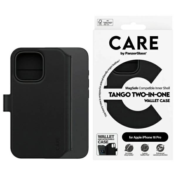 CARE af PanzerGlass Feature Tango 2in1 Wallet MagSafe Case til iPhone 16 Pro - sort