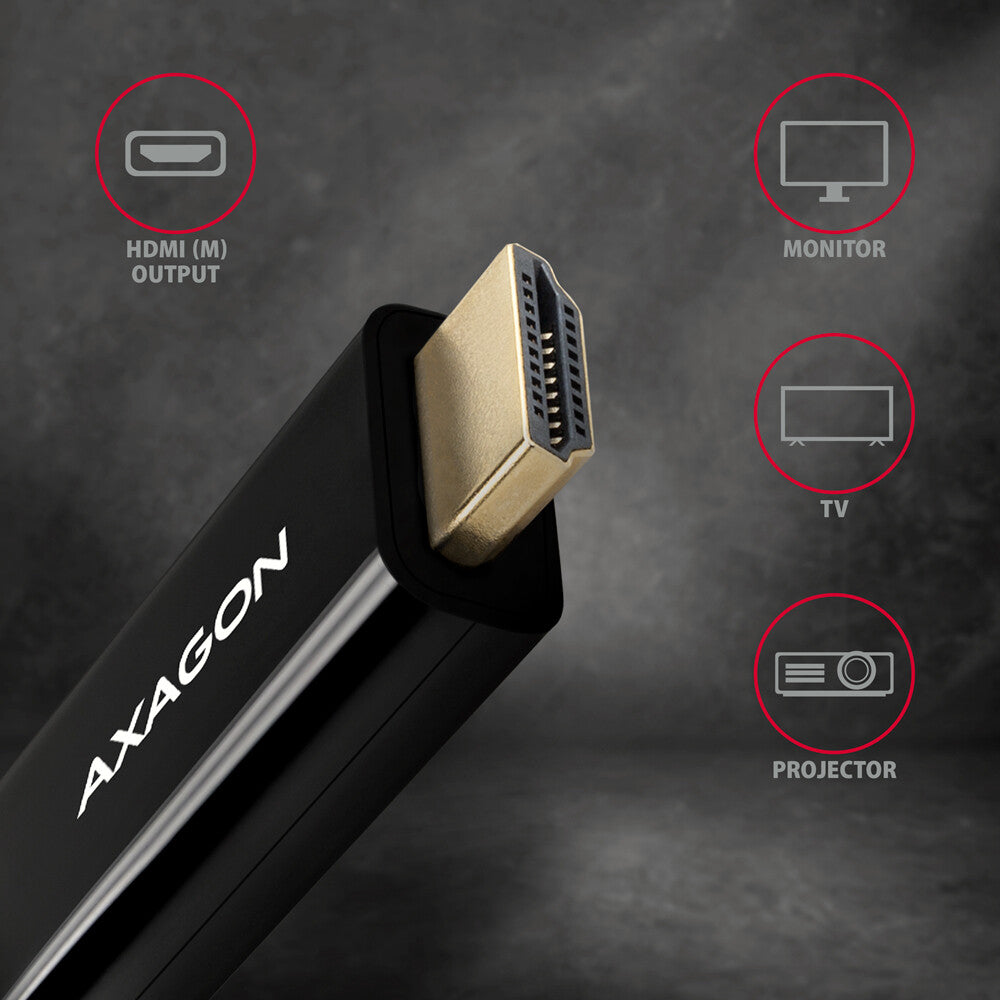 Axagon RVDM-HI14C2 Mini-DisplayPort zu HDMI Adapterkabel 4K/30 Hz 180 cm lang - Kabel - Digital/Display/Video 1,8 m Mini DisplayPort Sort
