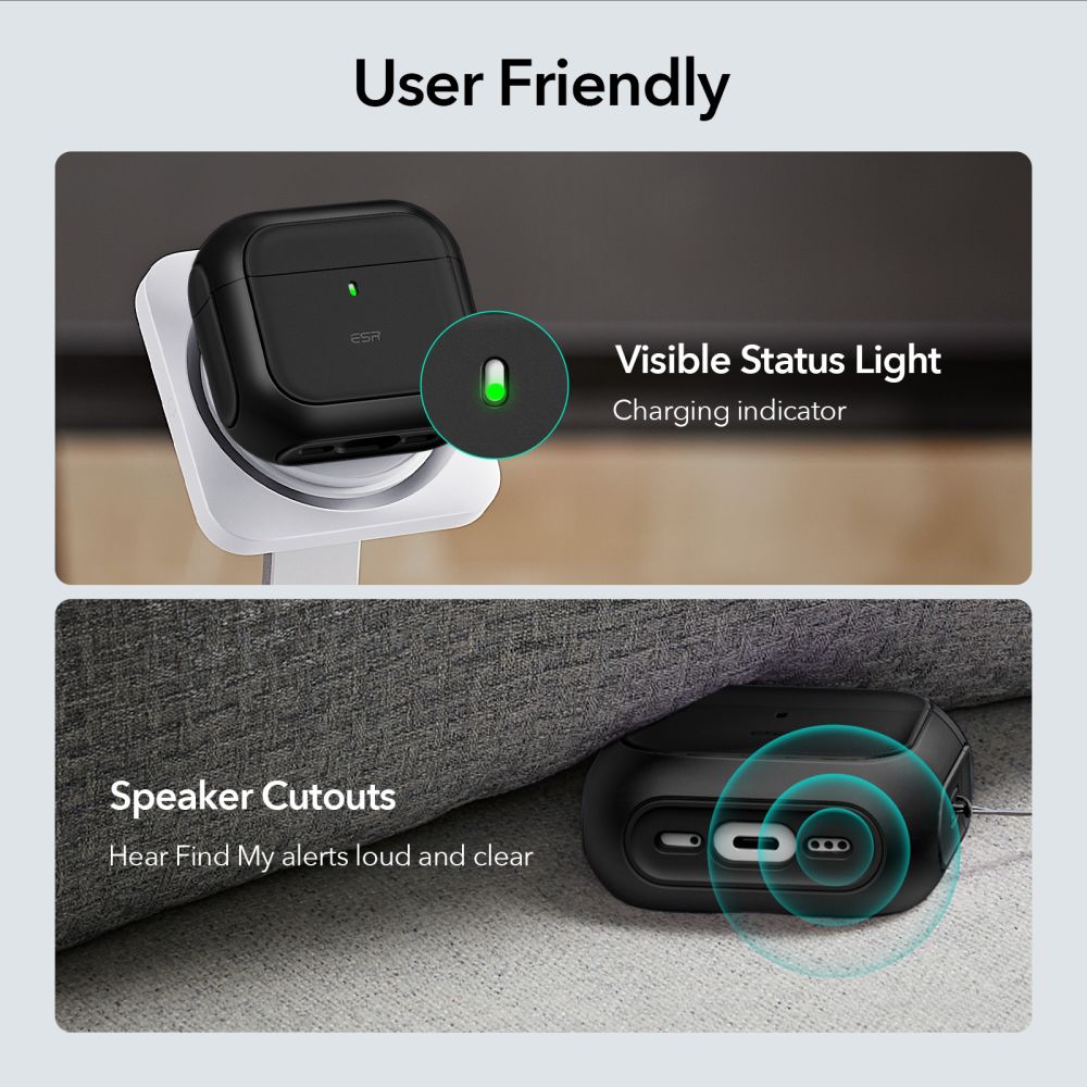 ESR Orbit Halolock MagSafe-hylster til Apple AirPods 4 - sort
