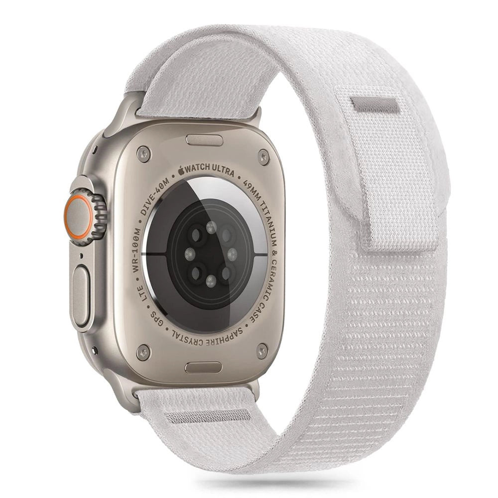 Tech-Protect Nylon Stripe Strap til Apple Watch 6 / 7 / 8 / 9 / 10 / SE / Ultra 1 / 2 (44 / 45 / 46 / 49 MM) - Grå