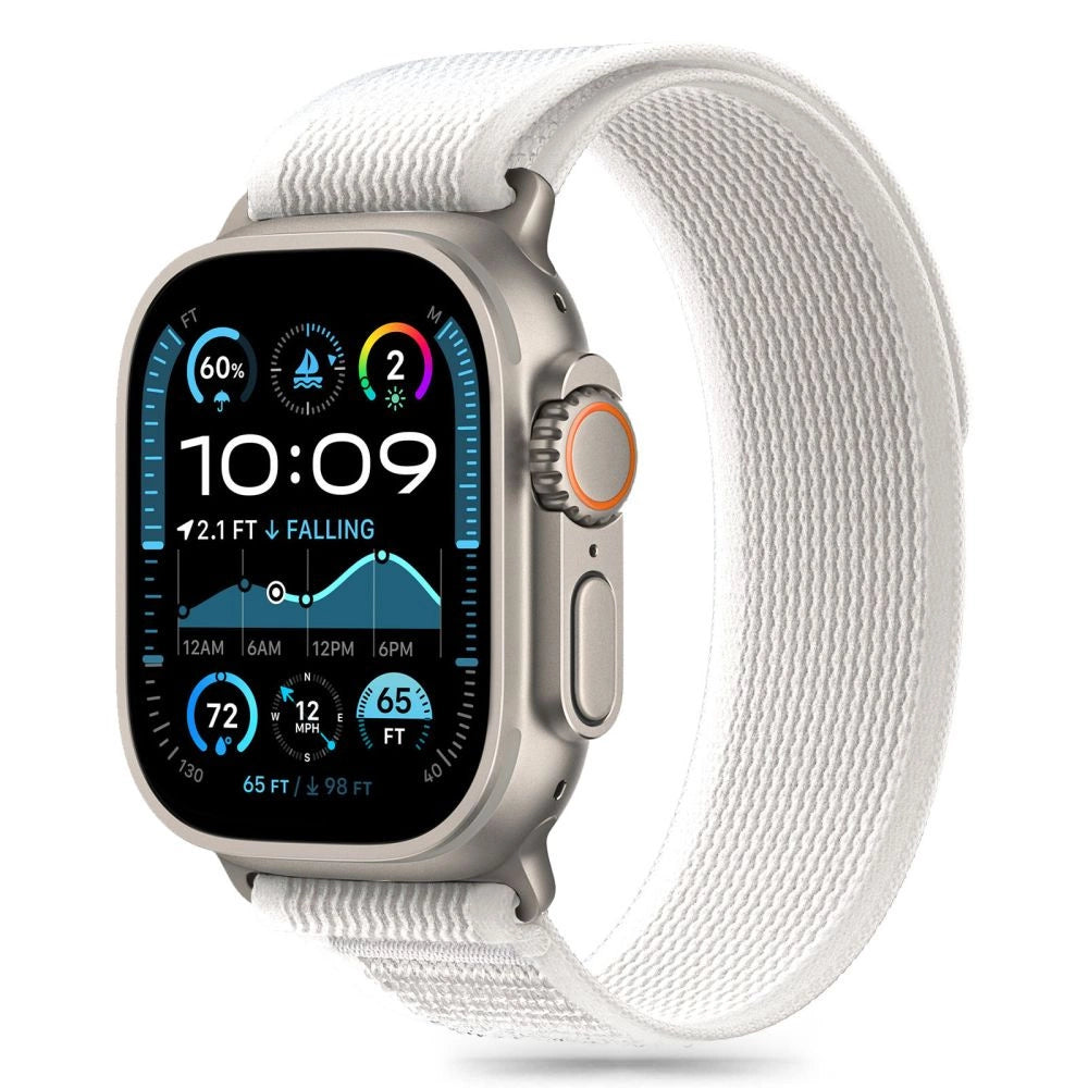 Tech-Protect Nylon Stripe Strap til Apple Watch 6 / 7 / 8 / 9 / 10 / SE / Ultra 1 / 2 (44 / 45 / 46 / 49 MM) - Grå