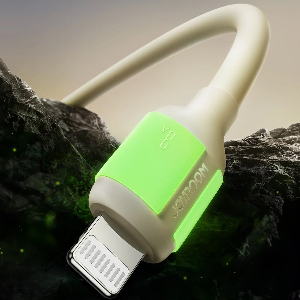 Joyroom S-A53 3A USB-A Cable - Lightning with Fluorescent Tip 2m - Beige