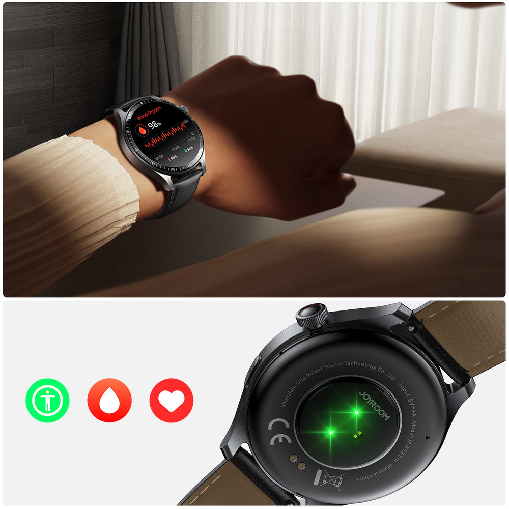 Joyroom Classic Series JR-FC2 Pro Smartwatch med funktionen til at besvare opkald - mørkgrå