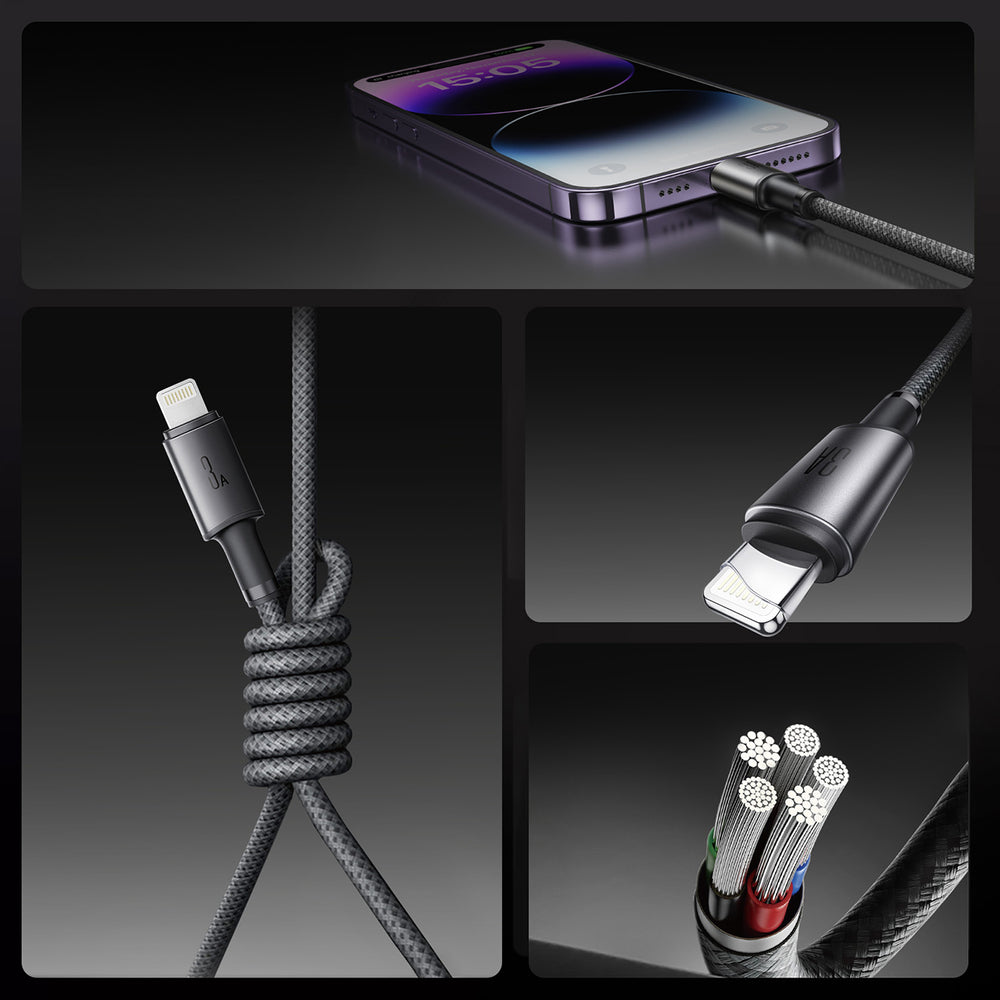 Joyroom S-A50 Unlimited Series 3A USB-A - Lightning Cable with Magnetic Organizer 1.2m - Gray