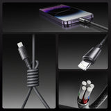 Joyroom S-A50 Unlimited Series 3A USB-A - Lightning Cable with Magnetic Organizer 1.2m - Gray