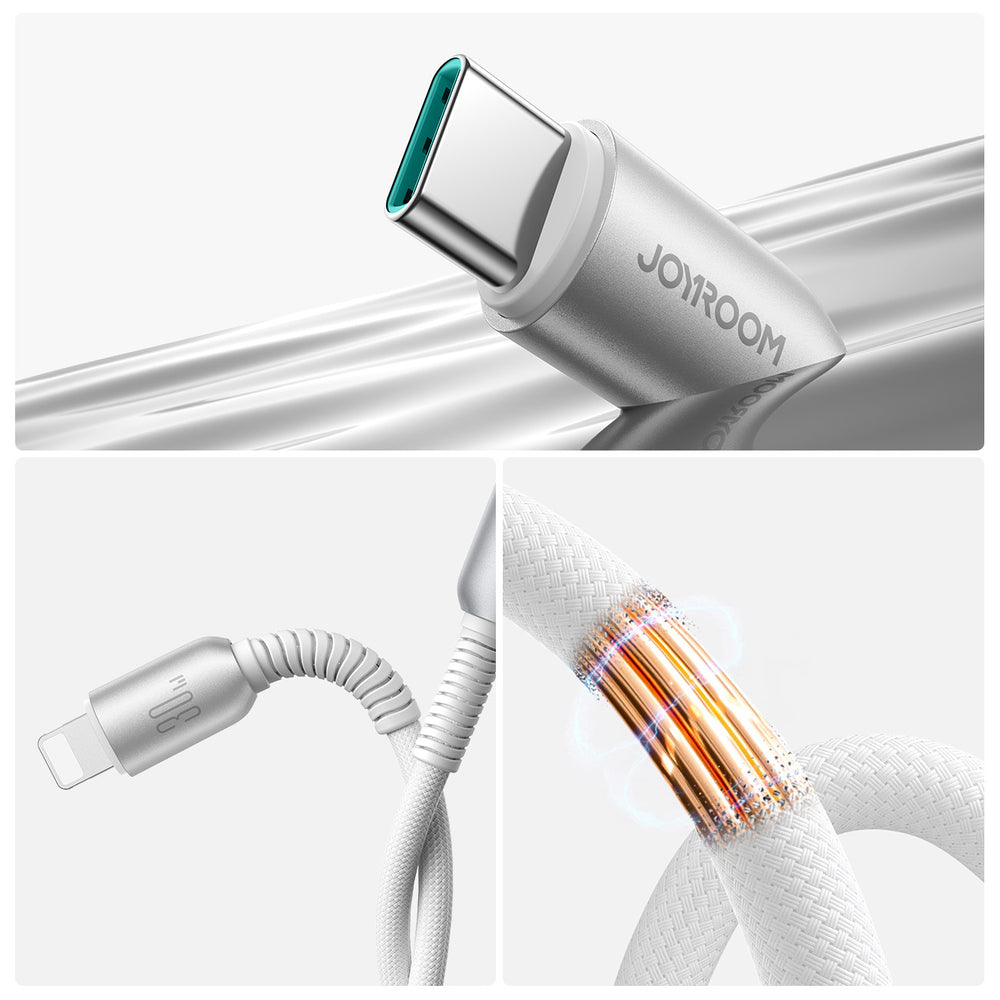 Joyroom S-A51 Cutting-Edge Series 30W USB-C - Lightning kabel 1,2 m - lysgrå