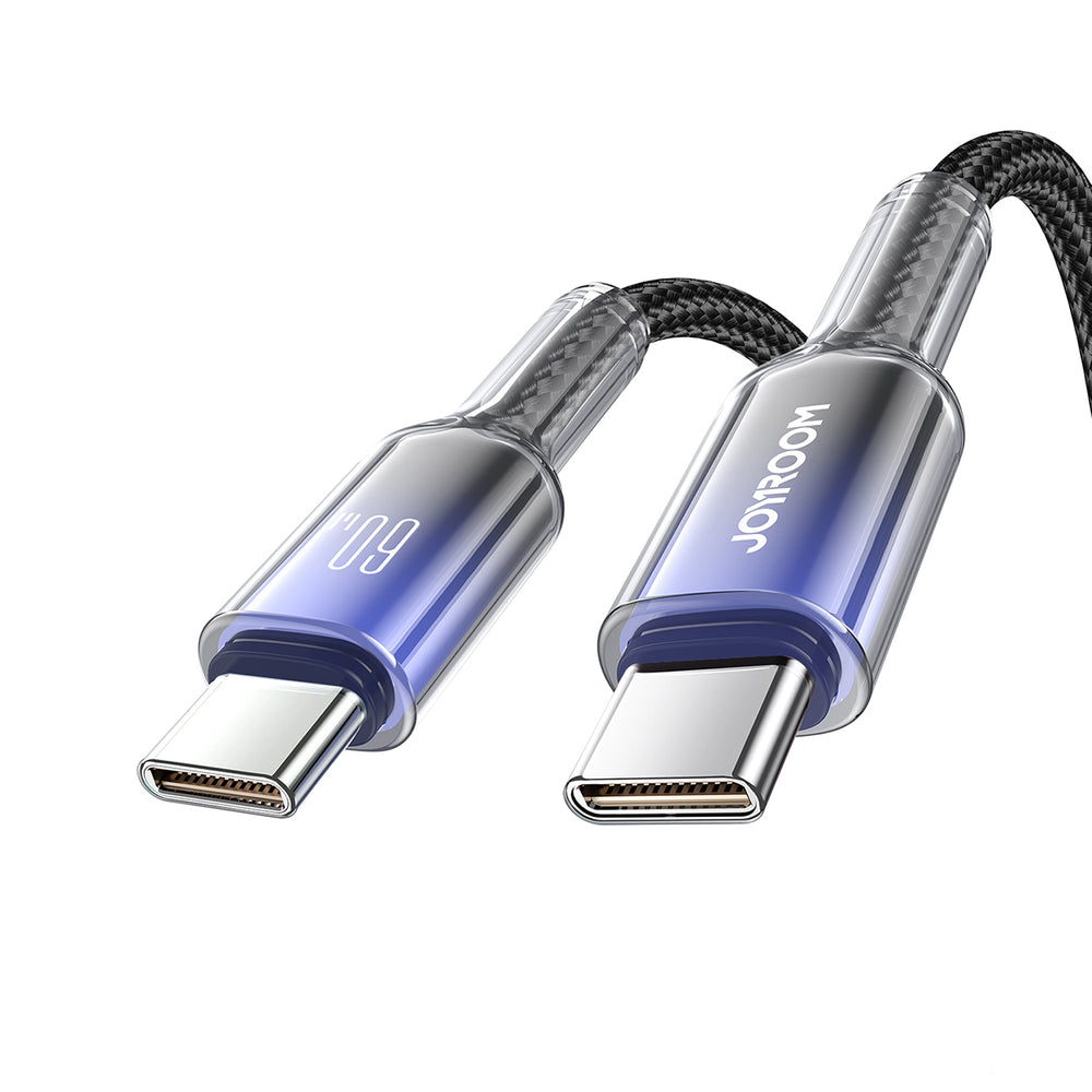 Joyroom S-A42 Crystal-Clear Series 60W USB-C - USB-C kabel 1,2 m - sort