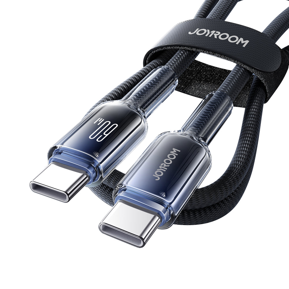 Joyroom S-A42 Crystal-Clear Series 60W USB-C - USB-C kabel 1,2 m - sort
