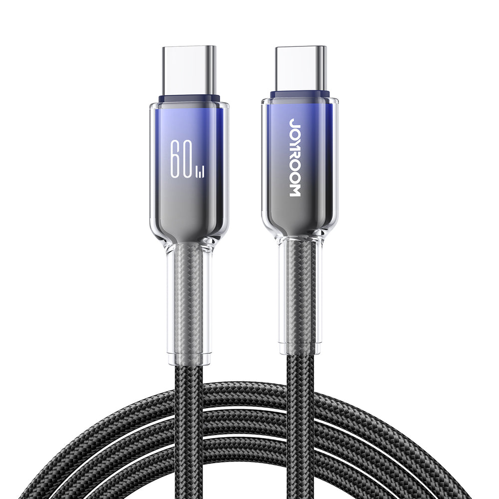 Joyroom S-A42 Crystal-Clear Series 60W USB-C - USB-C kabel 1,2 m - sort