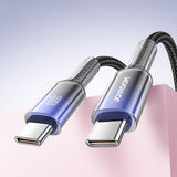 Joyroom S-A42 Crystal-Clear Series 60W USB-C - USB-C kabel 1,2 m - sort