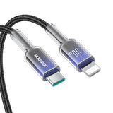 Joyroom S-A42 Crystal-Clear Series 30W USB-C - Lightning kabel 1,2 m - sort