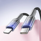 Joyroom S-A42 Crystal-Clear Series 30W USB-C - Lightning kabel 1,2 m - sort