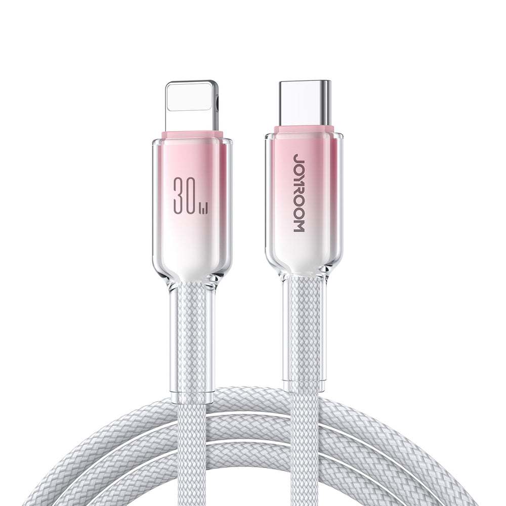 Joyroom S-A42 Crystal-Clear Series 30W USB-C - Lightning kabel 1,2 m - hvid