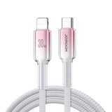 Joyroom S-A42 Crystal-Clear Series 30W USB-C - Lightning kabel 1,2 m - hvid