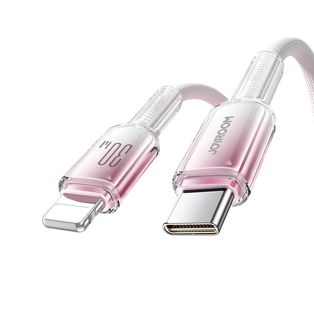 Joyroom S-A42 Crystal-Clear Series 30W USB-C - Lightning kabel 1,2 m - hvid
