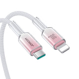Joyroom S-A42 Crystal-Clear Series 30W USB-C - Lightning kabel 1,2 m - hvid
