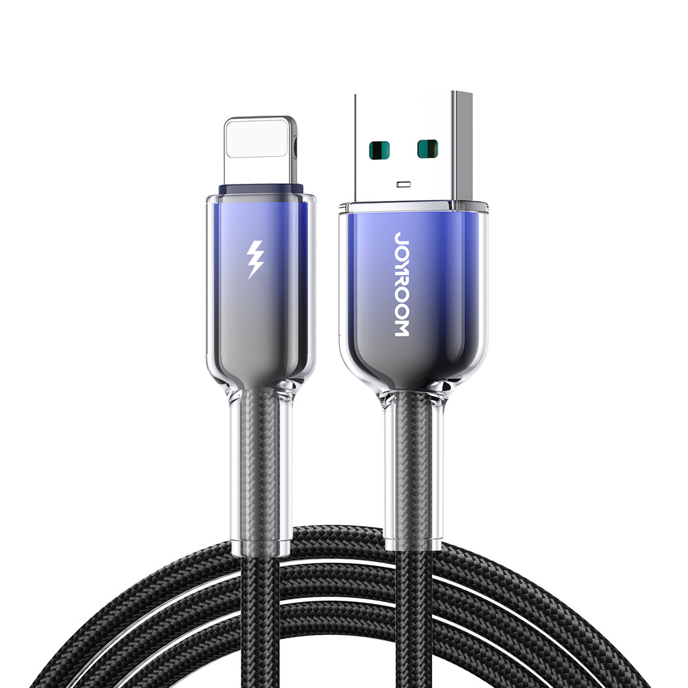 Joyroom S-A42 Crystal-Clear Series 3A USB-A - Lightning kabel 1,2 m - sort