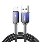 Joyroom S-A42 Crystal-Clear Series 3A USB-A - Lightning kabel 1,2 m - sort