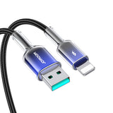 Joyroom S-A42 Crystal-Clear Series 3A USB-A - Lightning kabel 1,2 m - sort
