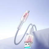 Joyroom S-A42 Crystal-Clear Series 3A USB-A - USB-C cable 1.2m - white
