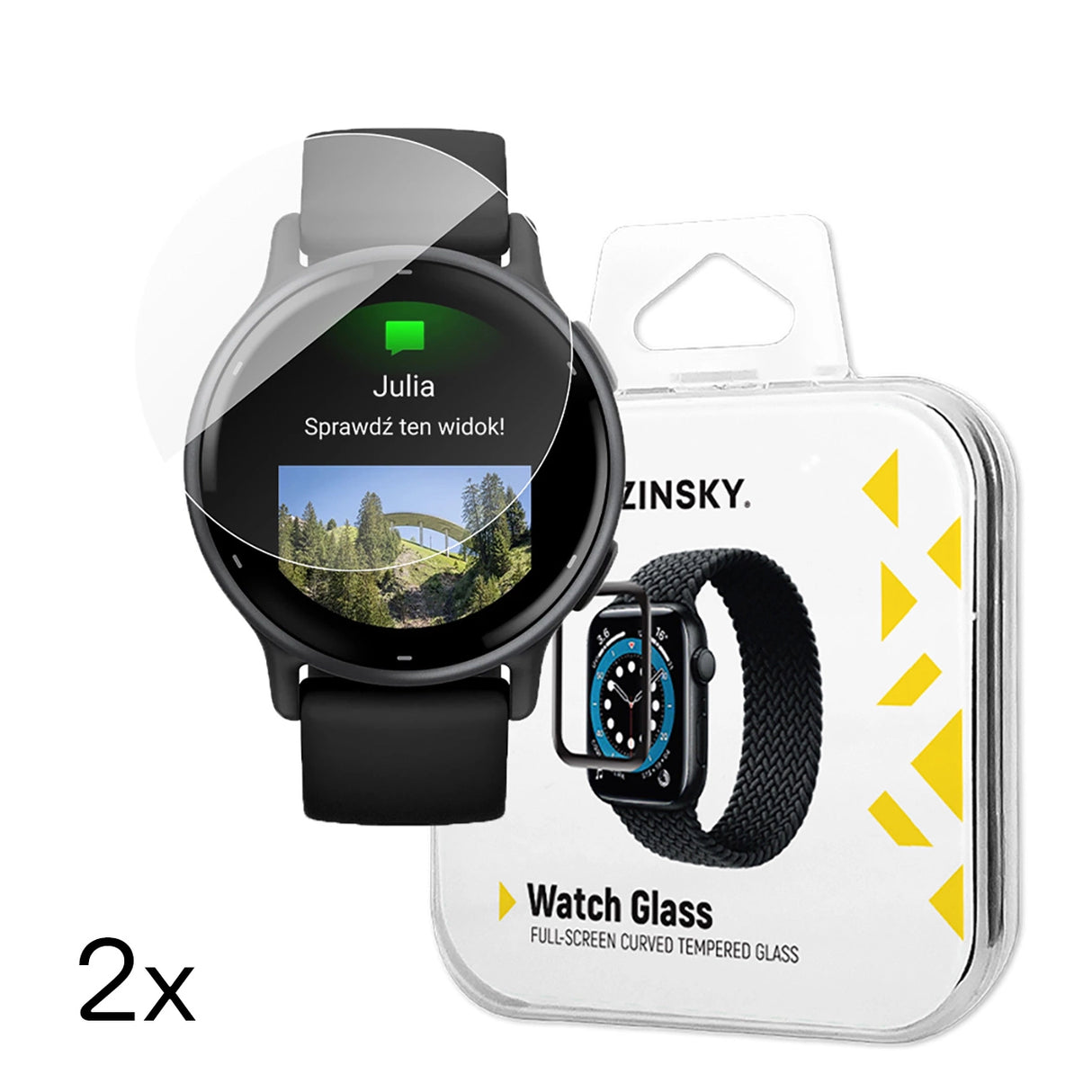 Wozinsky Full Glue Tempered Glass til Garmin Vivoactive 5 (2 st.)