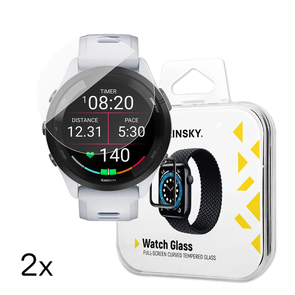 Wozinsky Full Glue temperet glas til Garmin Forerunner 265S 46mm (2 st.)