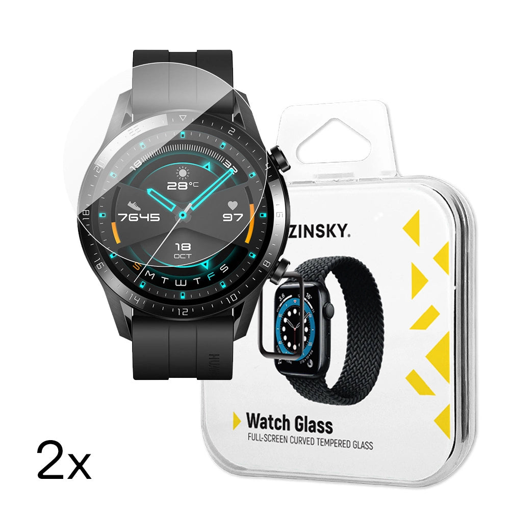 Wozinsky Full Glue tempereret glas til Huawei Watch GT 2 / GT 2 Pro 42mm (2 st.)