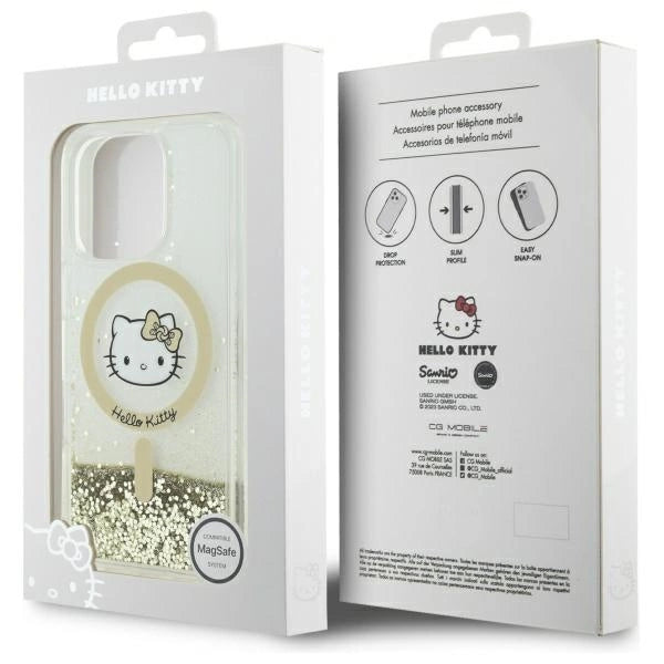 Hello Kitty Liquid Glitter Fever MagSafe Case for iPhone 16 Pro Max - Gold
