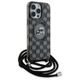 Karl Lagerfeld IML Crossbody Monogram Karl & Choupette Head MagSafe Case for iPhone 16 Pro - Black