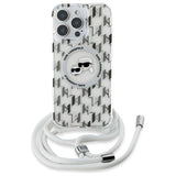 Karl Lagerfeld IML Crossbody Monogram Karl & Choupette Head MagSafe Case for iPhone 16 Pro - Clear