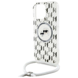 Karl Lagerfeld IML Crossbody Monogram Karl & Choupette Head MagSafe Case for iPhone 16 Pro - Clear