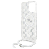 Karl Lagerfeld IML Crossbody Monogram Karl & Choupette Head MagSafe Case for iPhone 16 Pro - Clear