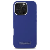 Karl Lagerfeld FW Metal Plate MagSafe iPhone 16 Pro Case - Blue