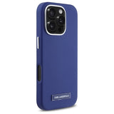 Karl Lagerfeld FW Metal Plate MagSafe iPhone 16 Pro Case - Blue