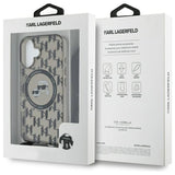 Karl Lagerfeld IML Crossbody Monogram Karl & Choupette Head MagSafe iPhone 16 Case - Black