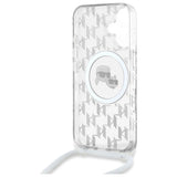 Karl Lagerfeld IML Crossbody Monogram Karl & Choupette Head MagSafe iPhone 16 Case - Clear
