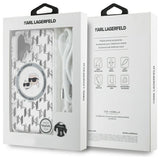 Karl Lagerfeld IML Crossbody Monogram Karl & Choupette Head MagSafe iPhone 16 Case - Clear