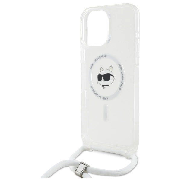Karl Lagerfeld IML Choupette Head & Cord Magsafe Case for iPhone 16 Pro Max - Clear