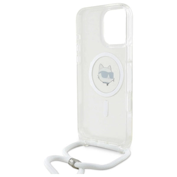 Karl Lagerfeld IML Choupette Head & Cord Magsafe Case for iPhone 16 Pro Max - Clear